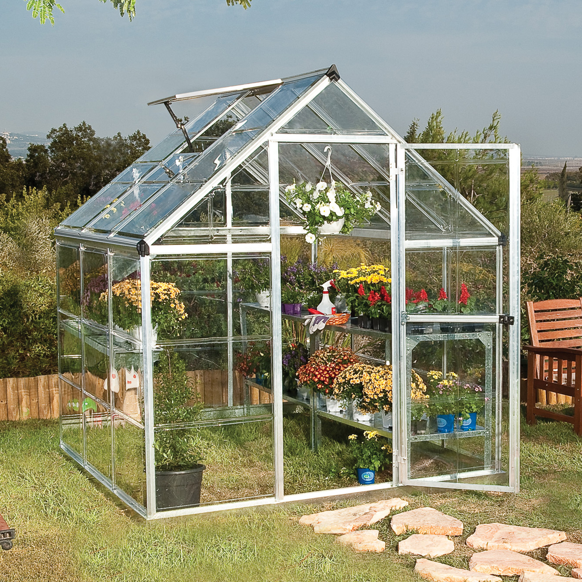 6â x 6â Palram Canopia Harmony Silver Polycarbonate Greenhouse (1.85m x 1.86m) online kaufen