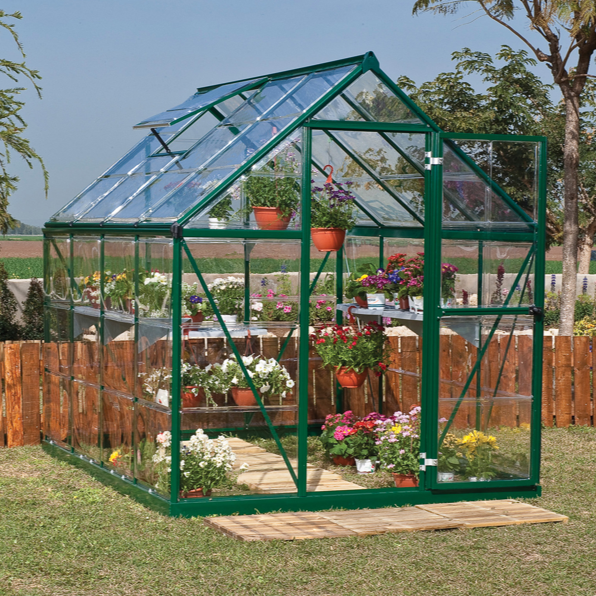 6â x 8â Palram Canopia Harmony Walk In Green Polycarbonate Greenhouse (1.85m x 2.47m) online kaufen
