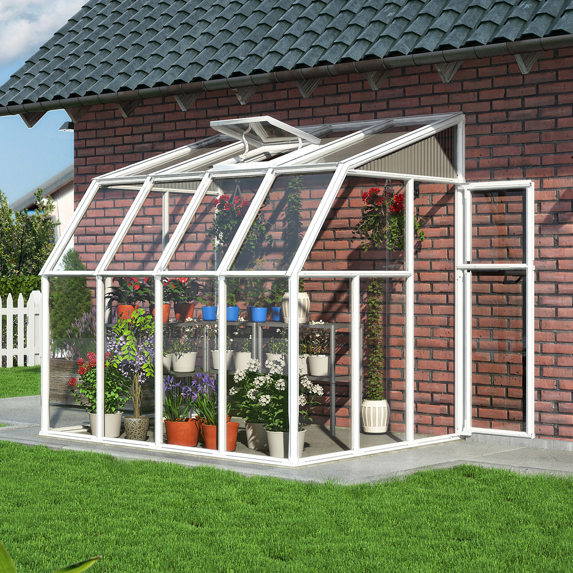 6â x 8â Palram Canopia Rion White Sun Room Wall Greenhouse (1.8m x 2.4m) online kaufen
