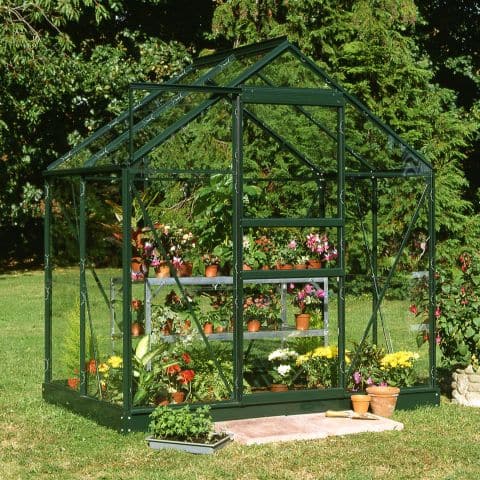 6'x4' Halls Green Frame Large Paned Toughened Glass Greenhouse (1.92x1.32m) online kaufen