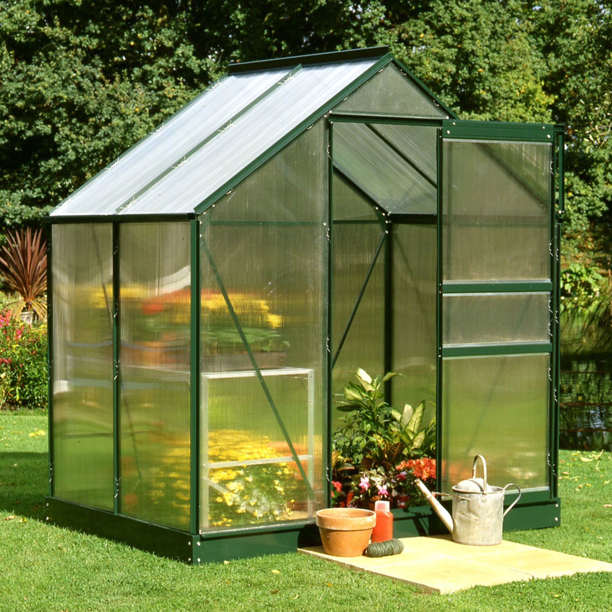 6'x4' Halls Green Frame Polycarbonate Greenhouse (1.92x1.32m) online kaufen