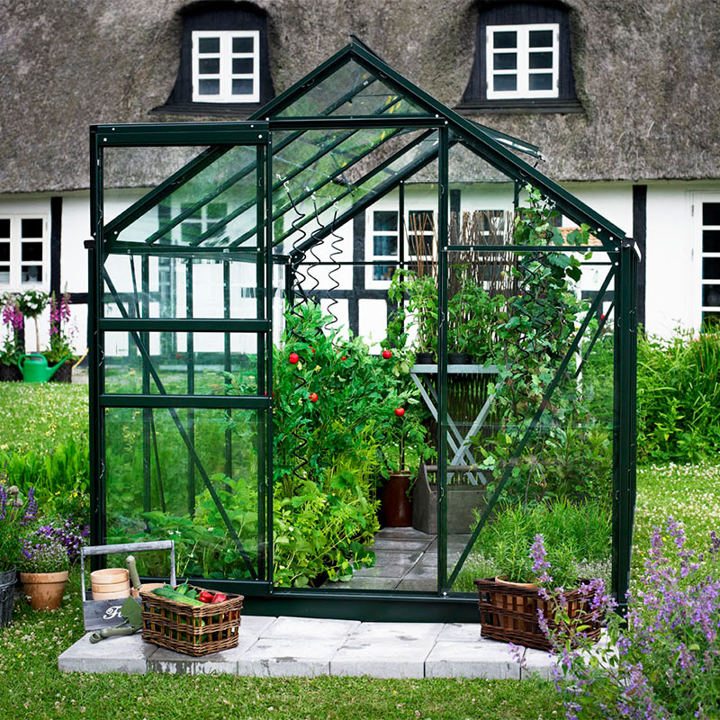 6'x8' Halls Green Frame Large Paned Toughened Glass Greenhouse (1.92x2.56m) online kaufen