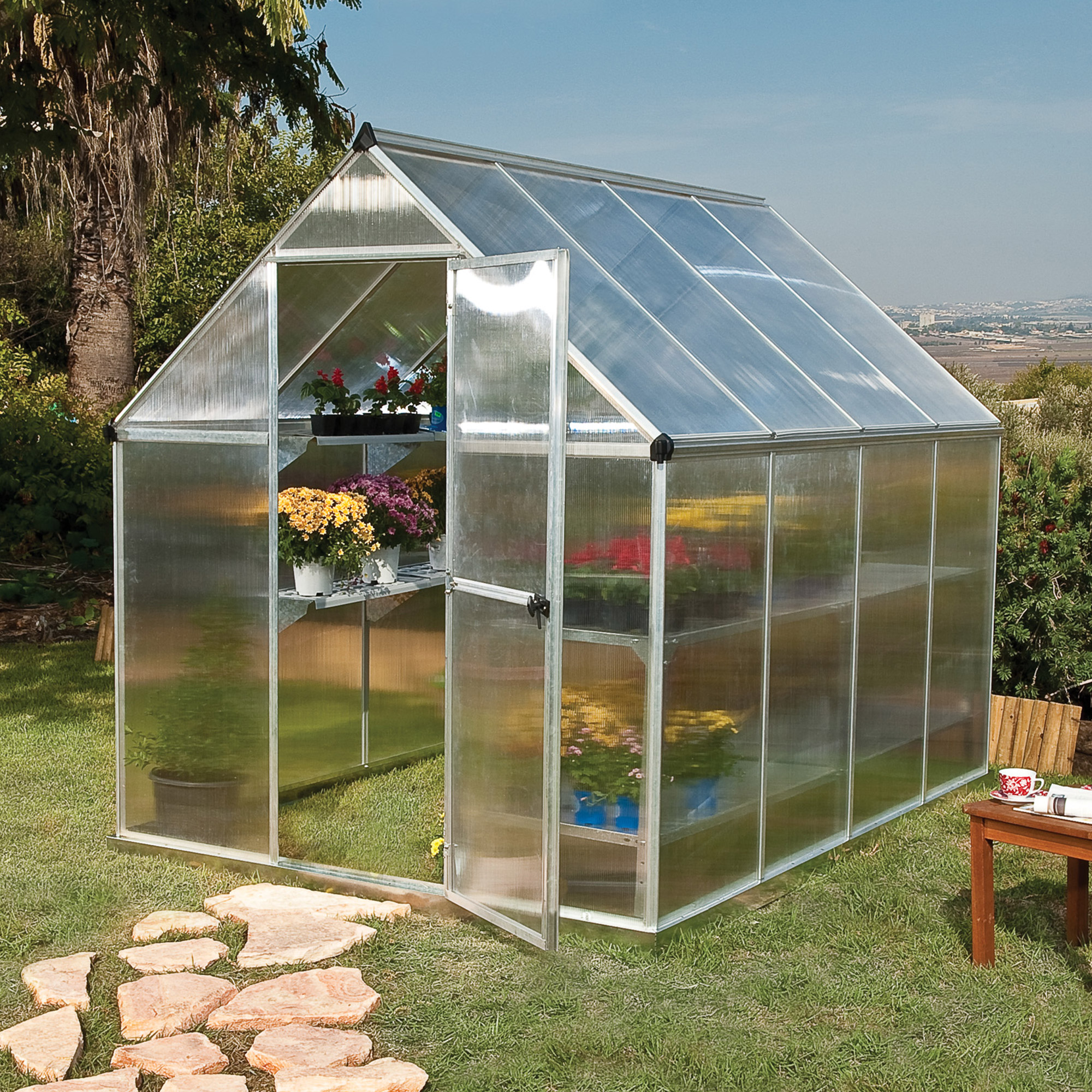 6'x8' Palram Canopia Mythos Walk In Silver Polycarbonate Greenhouse (1.8x2.4m) online kaufen