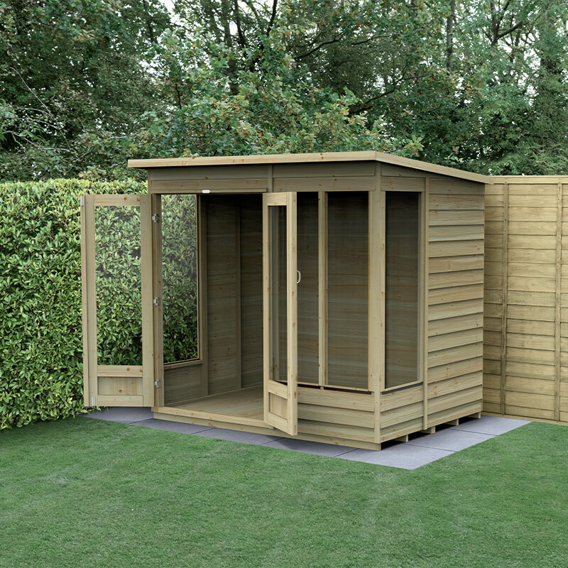 7' x 5' Forest 4Life 25yr Guarantee Double Door Pent Summer House (2.26m x 1.7m) online kaufen