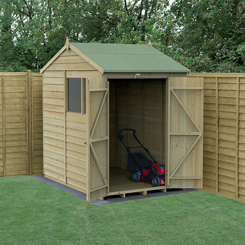 7' x 5' Forest 4Life 25yr Guarantee Overlap Pressure Treated Double Door Reverse Apex Wooden Shed (2.28m x 1.53m) online kaufen
