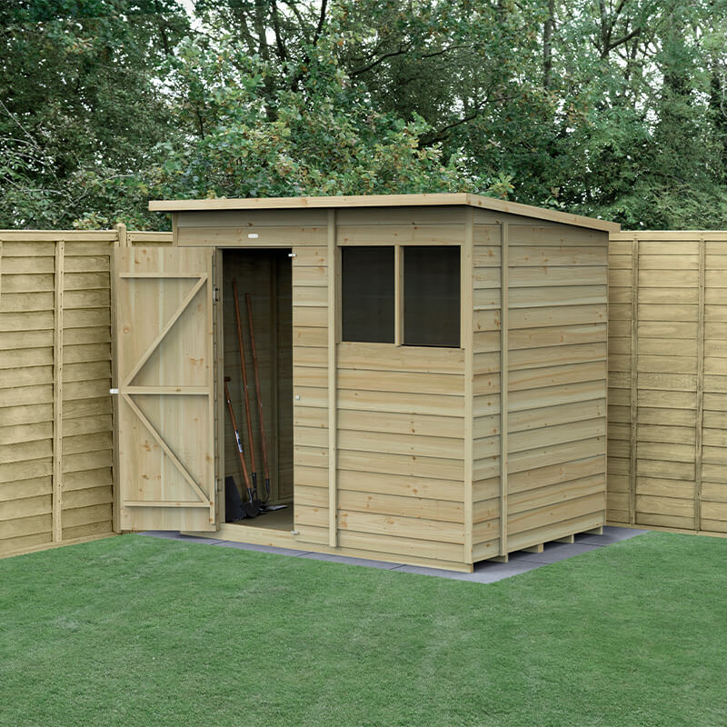 7' x 5' Forest 4Life 25yr Guarantee Overlap Pressure Treated Pent Wooden Shed (2.26m x 1.7m) online kaufen