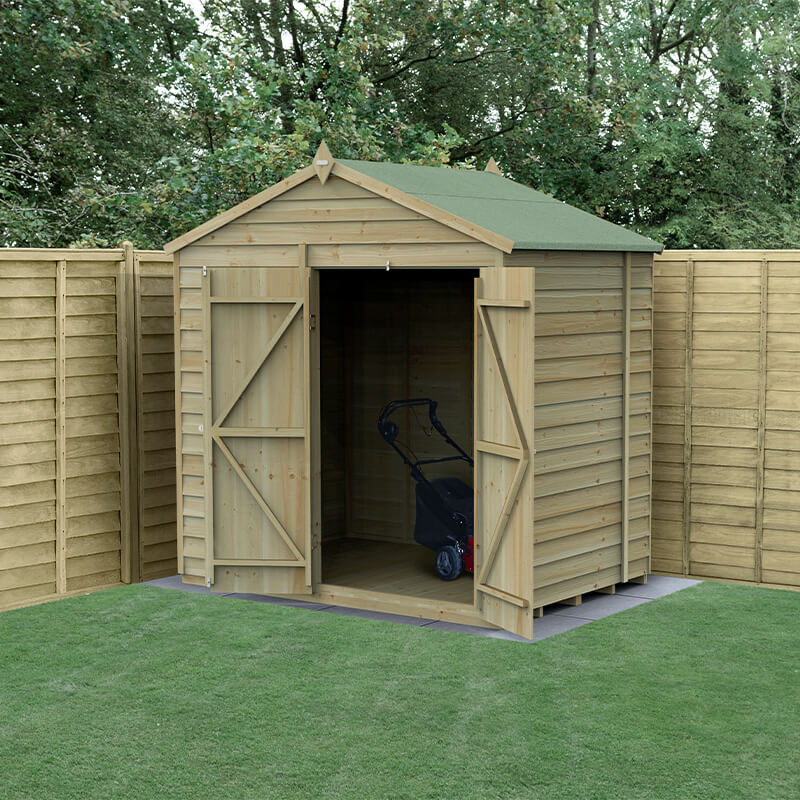 7' x 5' Forest 4Life 25yr Guarantee Overlap Pressure Treated Windowless Double Door Apex Wooden Shed (2.28m x 1.53m) online kaufen