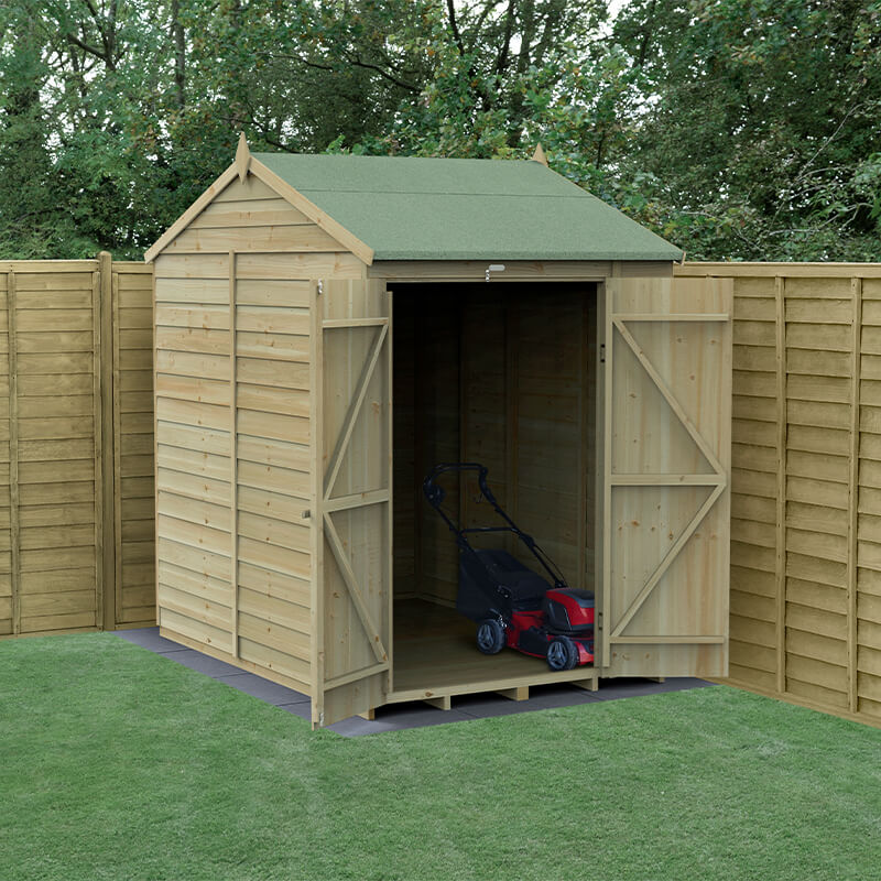 7' x 5' Forest 4Life 25yr Guarantee Overlap Pressure Treated Windowless Double Door Reverse Apex Wooden Shed (2.28m x 1.53m) online kaufen