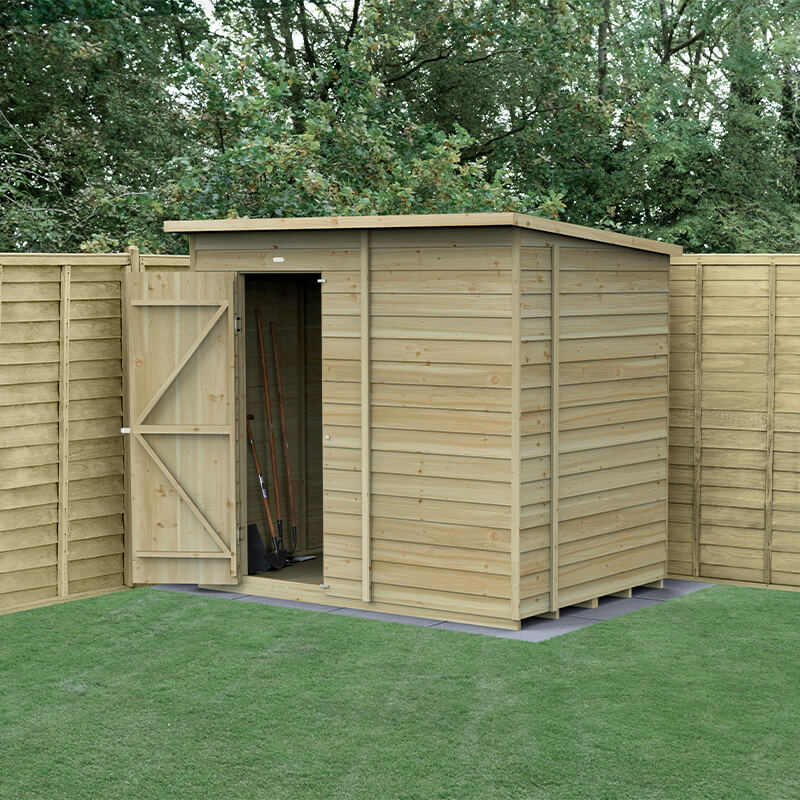7' x 5' Forest 4Life 25yr Guarantee Overlap Pressure Treated Windowless Pent Wooden Shed (2.26m x 1.7m) online kaufen