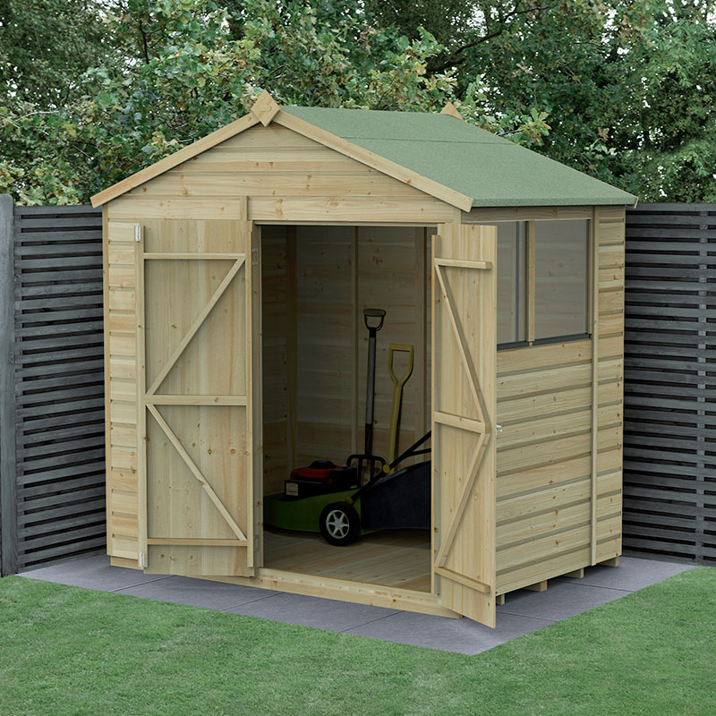7' x 5' Forest Beckwood 25yr Guarantee Shiplap Pressure Treated Double Door Apex Wooden Shed (2.28m x 1.53m) online kaufen