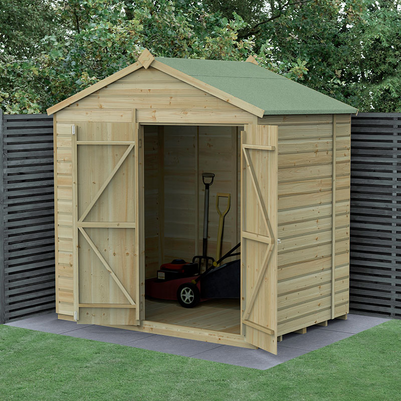 7' x 5' Forest Beckwood 25yr Guarantee Shiplap Pressure Treated Windowless Double Door Apex Wooden Shed (2.28m x 1.53m) online kaufen
