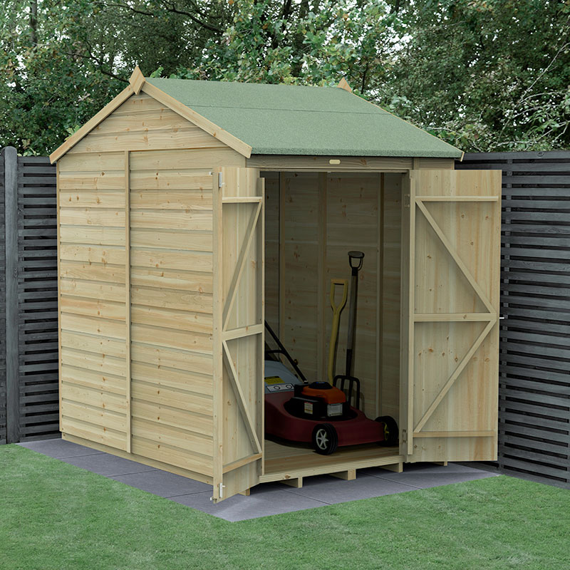 7' x 5' Forest Beckwood 25yr Guarantee Shiplap Pressure Treated Windowless Double Door Reverse Apex Wooden Shed (2.28m x 1.53m) online kaufen