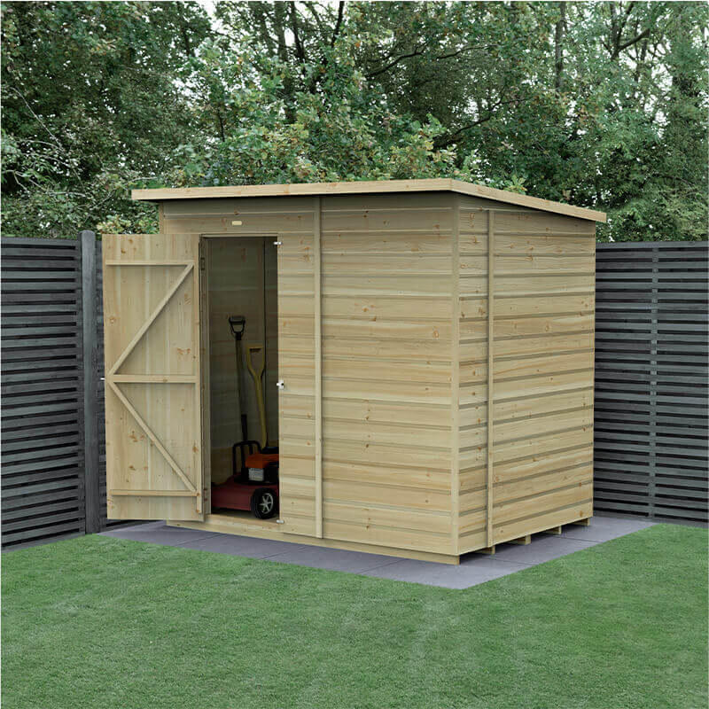 7' x 5' Forest Beckwood 25yr Guarantee Shiplap Pressure Treated Windowless Pent Wooden Shed (2.26m x 1.7m) online kaufen