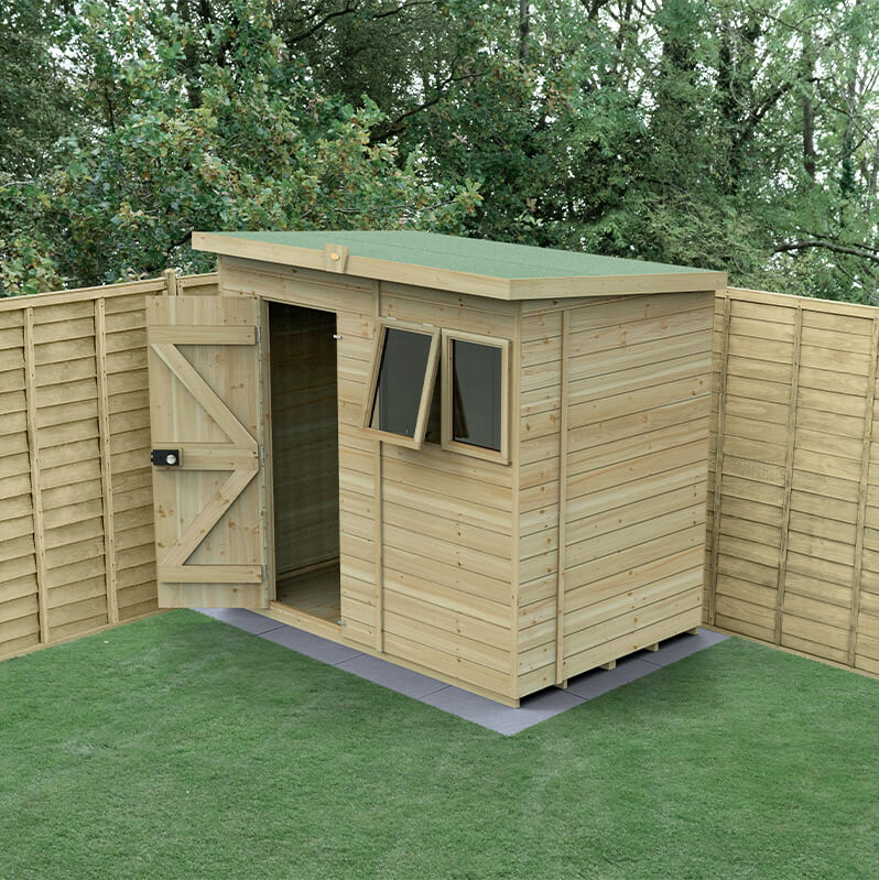 7' x 5' Forest Timberdale 25yr Guarantee Tongue & Groove Pressure Treated Pent Shed (2.24m x 1.67m) online kaufen