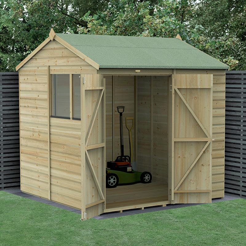 7' x 7' Forest Beckwood 25yr Guarantee Shiplap Pressure Treated Double Door Reverse Apex Wooden Shed (2.28m x 2.12m) online kaufen
