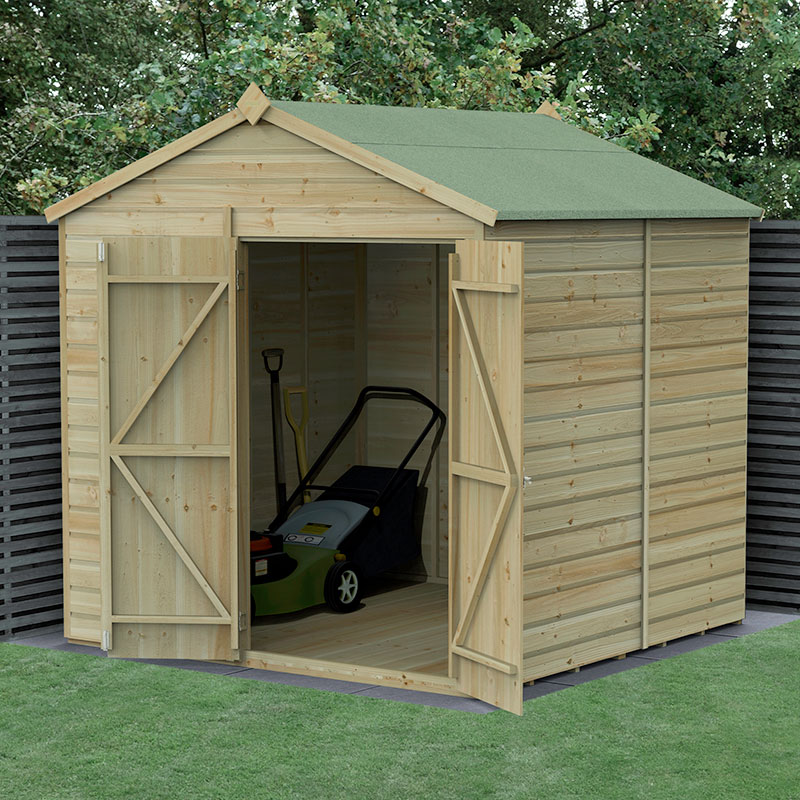 7' x 7' Forest Beckwood 25yr Guarantee Shiplap Pressure Treated Windowless Double Door Apex Wooden Shed (2.28m x 2.12m) online kaufen