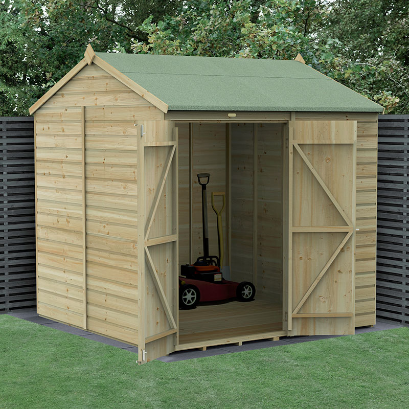 7' x 7' Forest Beckwood 25yr Guarantee Shiplap Pressure Treated Windowless Double Door Reverse Apex Wooden Shed (2.28m x 2.12m) online kaufen