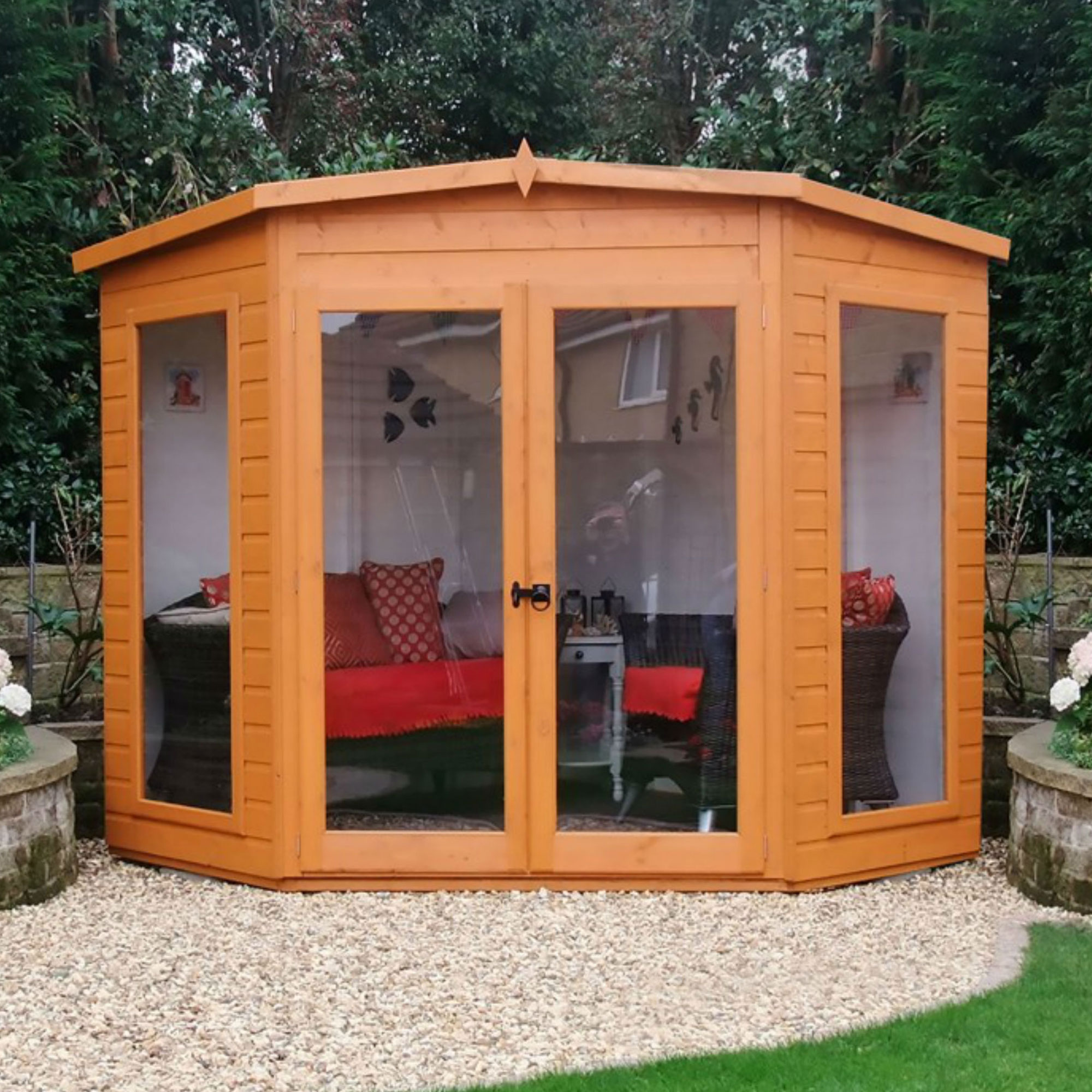 7' x 7' Shire Barclay Corner Wooden Summerhouse (2.2x2.2m) online kaufen