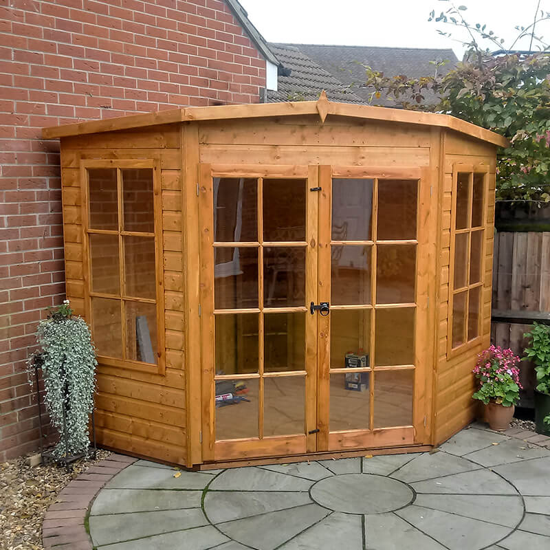 7'5x7'5 Shire Hampton Traditional Corner Wooden Summer House online kaufen