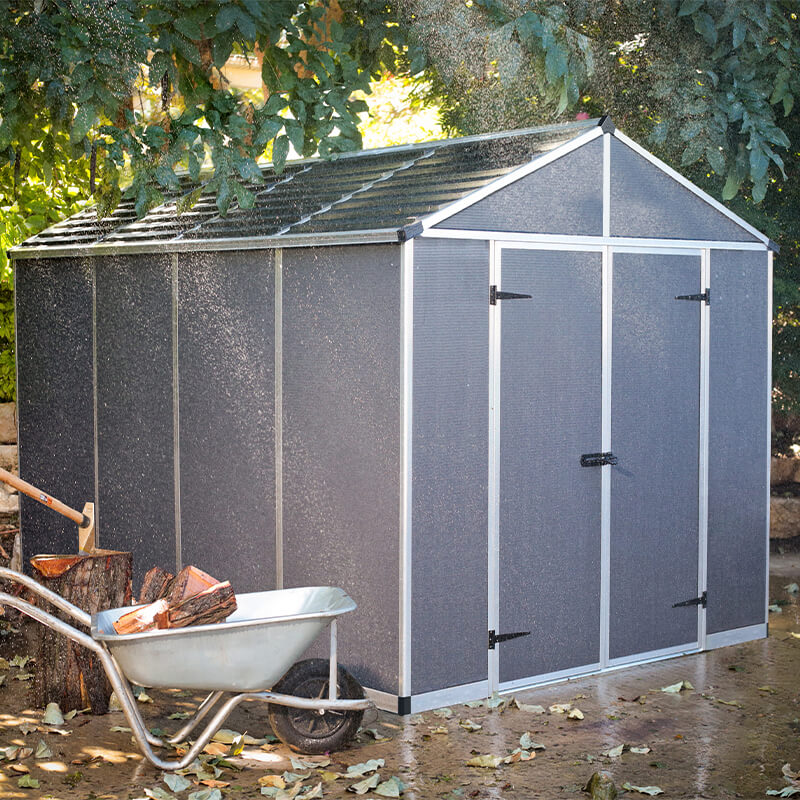 8' x 10' Palram Canopia Rubicon Multi-Wall Premium Dark Grey Plastic Shed (2.37m x 3.03m) online kaufen