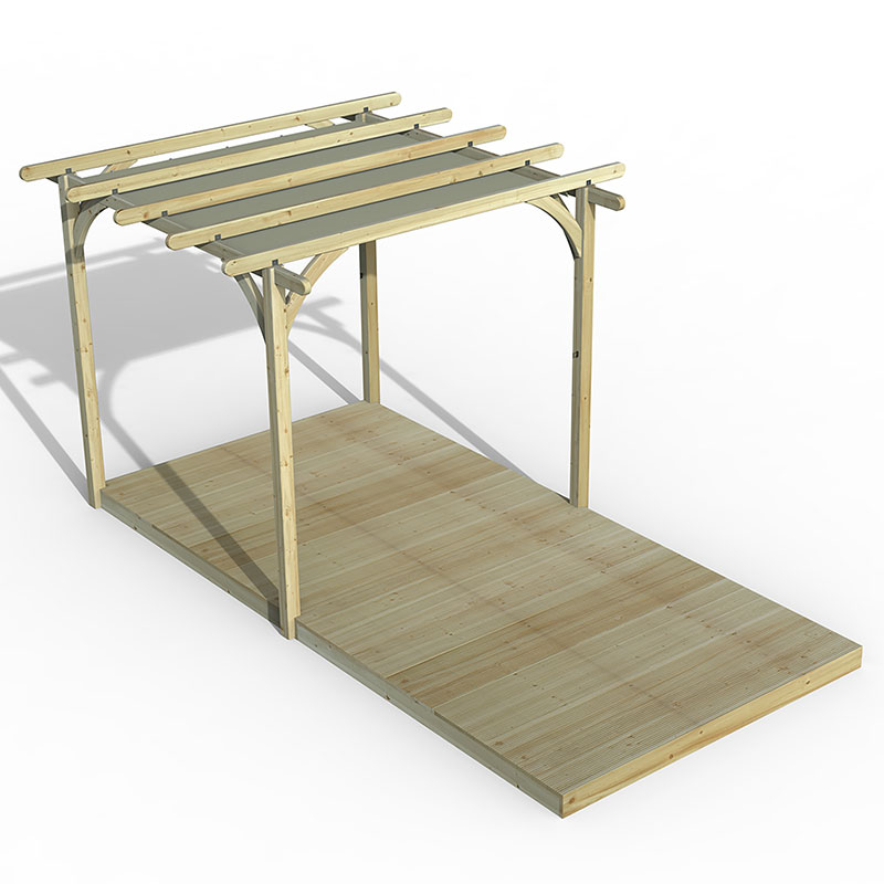 8' x 16' Forest Pergola Deck Kit with Retractable Canopy No. 1 (2.4m x 4.8m) online kaufen