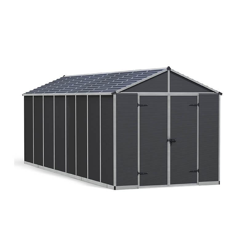 8' x 20' Palram Canopia Rubicon Multi-Wall Premium Dark Grey Plastic Shed (2.37m x 6.03m) online kaufen