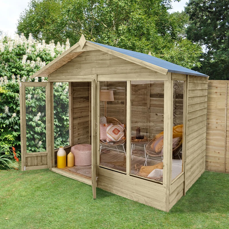 8' x 6' Forest 4Life 25yr Guarantee Double Door Apex Summer House - 4 Windows (2.61m x 1.82m) online kaufen