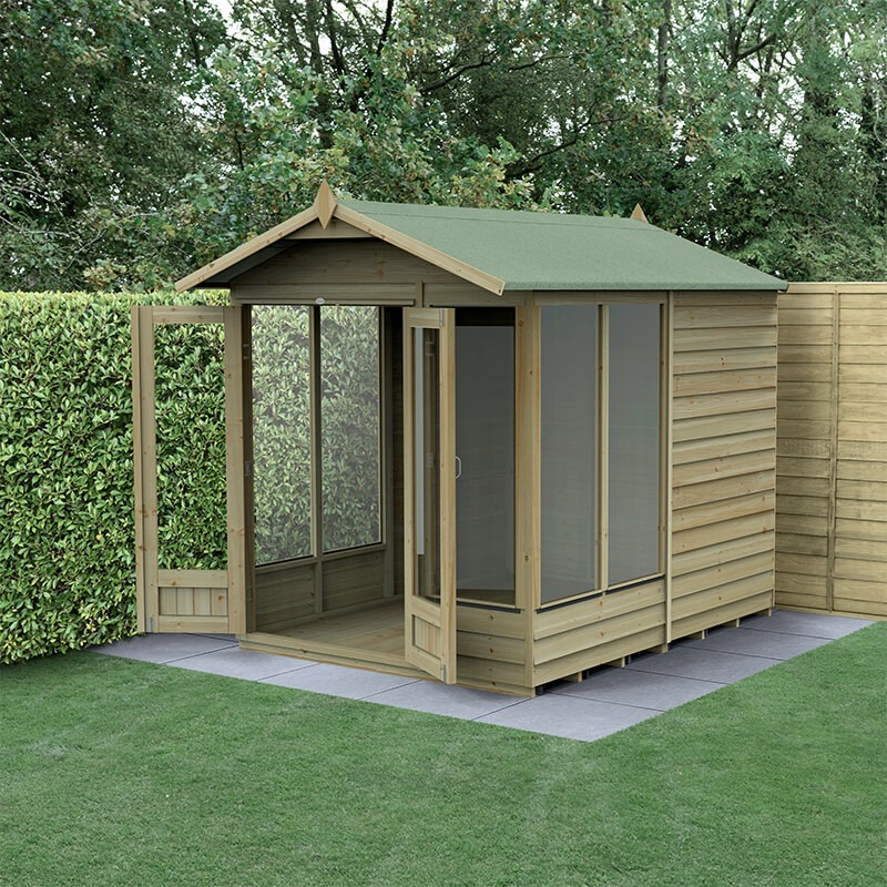 8' x 6' Forest 4Life 25yr Guarantee Double Door Apex Summer House - 5 Windows (2.42m x 1.99m) online kaufen