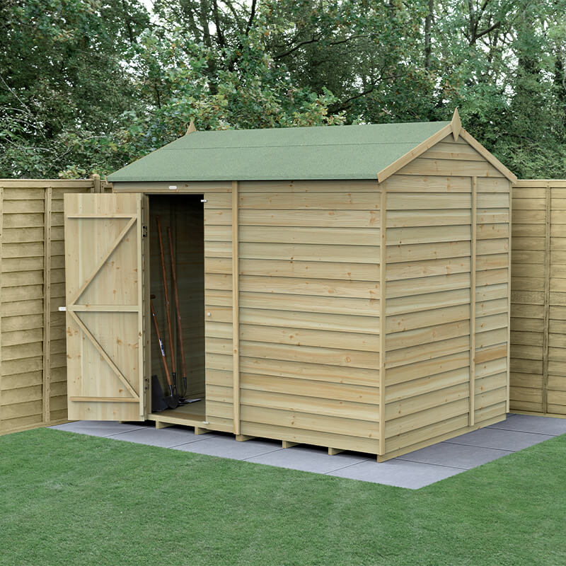 8' x 6' Forest 4Life 25yr Guarantee Overlap Pressure Treated Windowless Reverse Apex Wooden Shed (2.42m x 1.99m) online kaufen