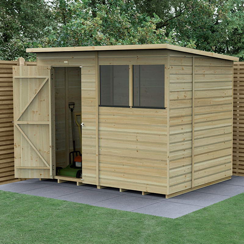 8' x 6' Forest Beckwood 25yr Guarantee Shiplap Pressure Treated Pent Wooden Shed (2.52m x 2.03m) - Next Working Day Delivery online kaufen