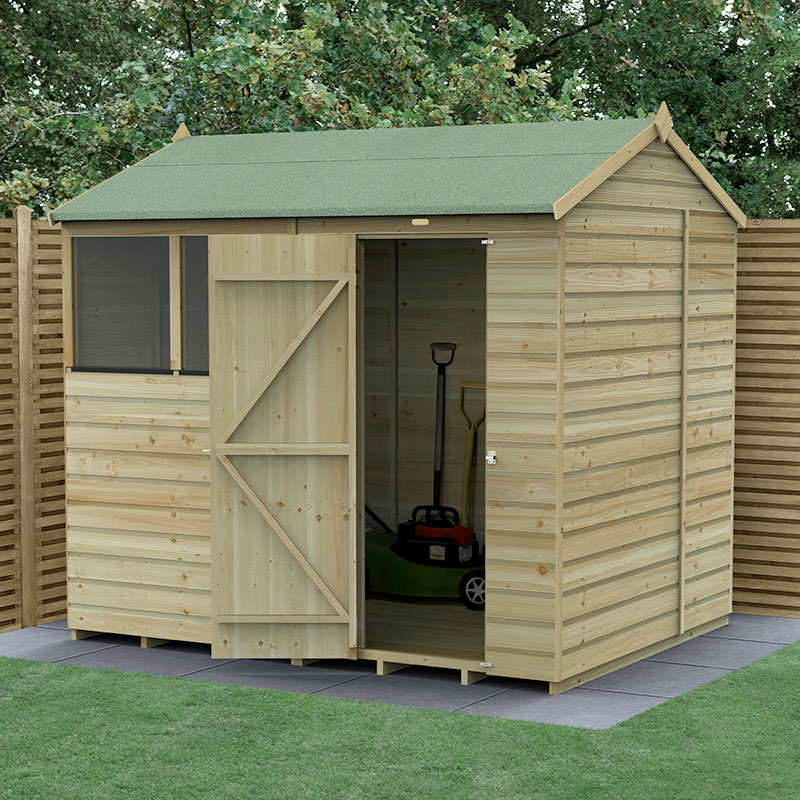 8' x 6' Forest Beckwood 25yr Guarantee Shiplap Pressure Treated Reverse Apex Wooden Shed (2.42m x 1.99m) online kaufen