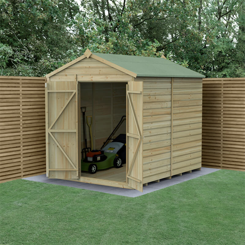 8' x 6' Forest Beckwood 25yr Guarantee Shiplap Pressure Treated Windowless Double Door Apex Wooden Shed (2.42m x 1.99m) online kaufen