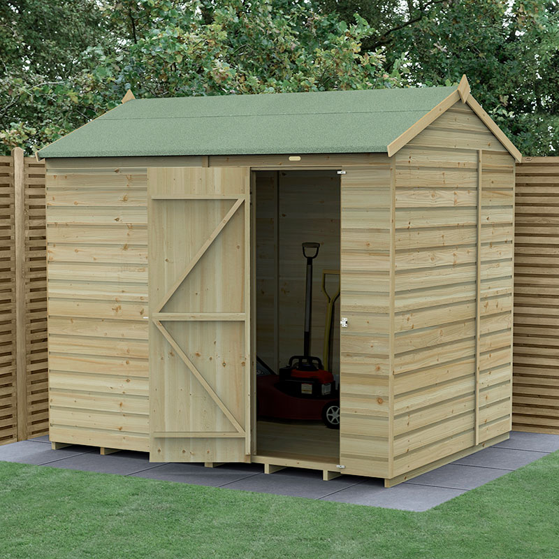 8' x 6' Forest Beckwood 25yr Guarantee Shiplap Pressure Treated Windowless Reverse Apex Wooden Shed (2.42m x 1.99m) online kaufen