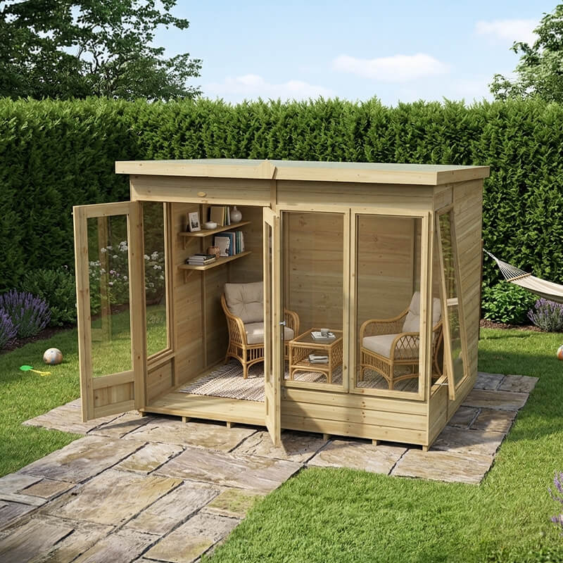 8' x 6' Forest Timberdale 25yr Guarantee Double Door Pent Summer House (2.48m x 2.02m) online kaufen