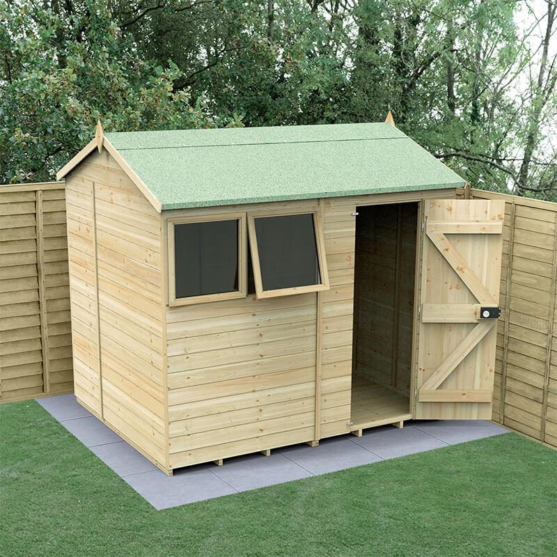 8' x 6' Forest Timberdale 25yr Guarantee Tongue & Groove Pressure Treated Reverse Apex Shed (2.46m x 2.03m) online kaufen