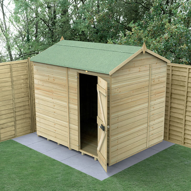 8' x 6' Forest Timberdale 25yr Guarantee Tongue & Groove Pressure Treated Windowless Reverse Apex Shed (2.46m x 2.03m) online kaufen