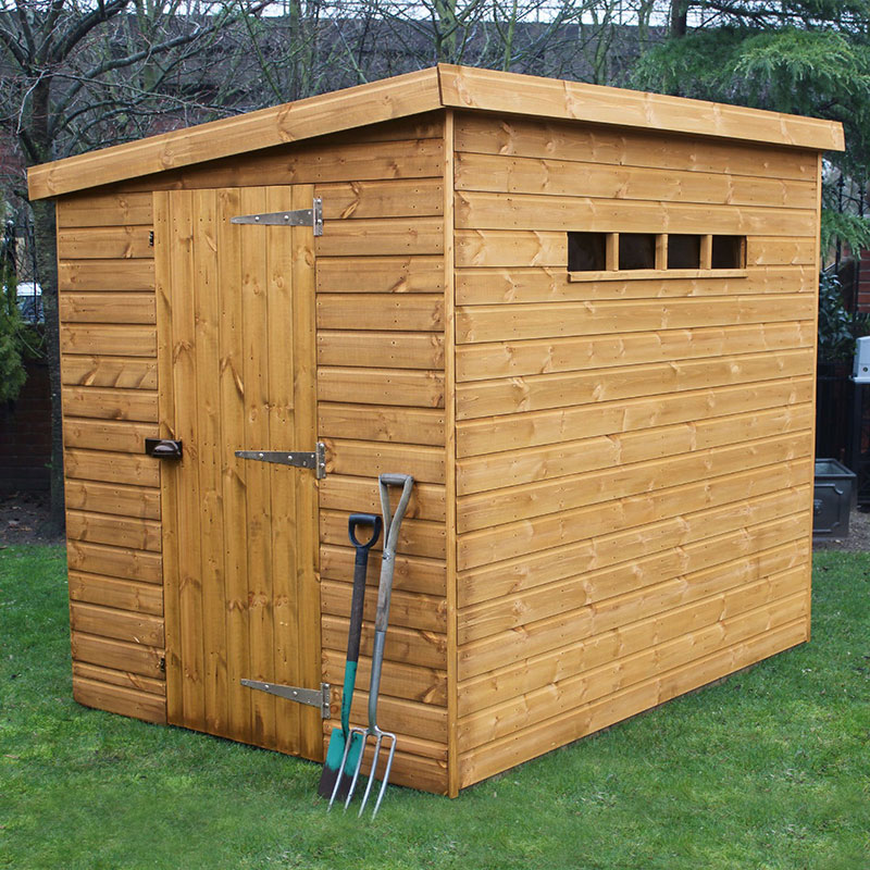 8' x 6' Traditional Shiplap Pent Security Wooden Garden Shed (2.44m x 1.83m) online kaufen