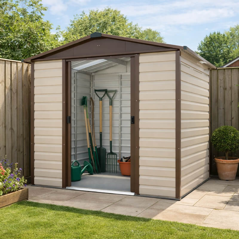 8' x 6'6 Yardmaster Shiplap Metal Shed Brown Finish (2.43m x 1.97m) online kaufen