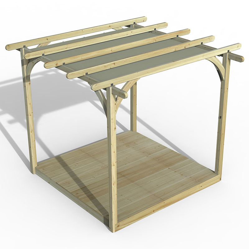 8' x 8' Forest Pergola Deck Kit with Retractable Canopy No. 1 (2.4m x 2.4m) online kaufen