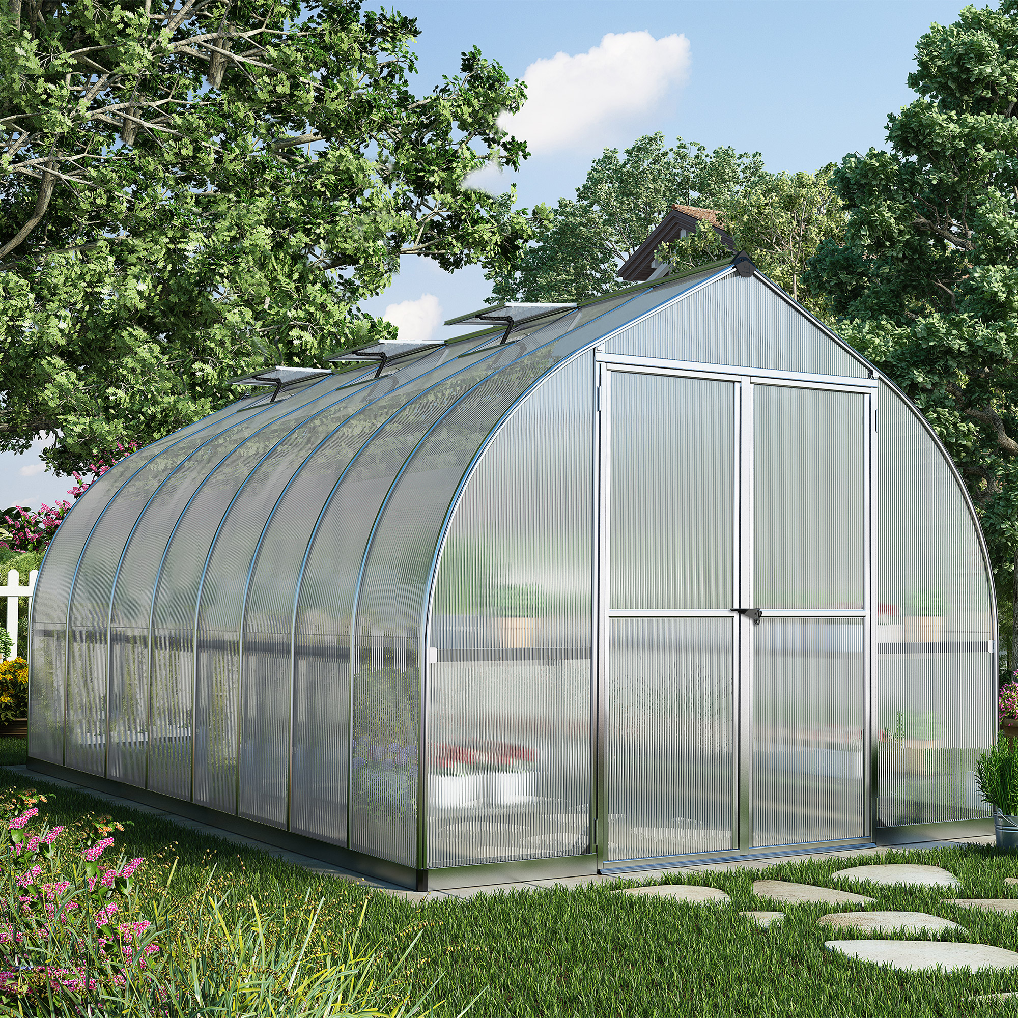 8'x16' Palram Canopia Bella Large Walk In Silver Aluminium Framed Greenhouse (2.4x4.8m) online kaufen