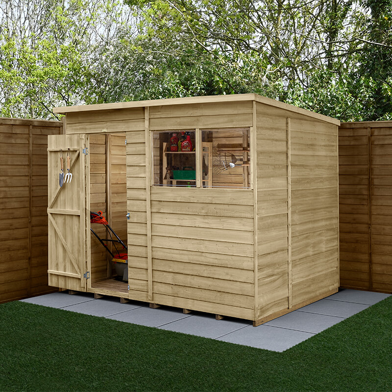 8'x6' Forest Overlap Pressure Treated Pent Wooden Shed (2.51m x 2.04m) online kaufen