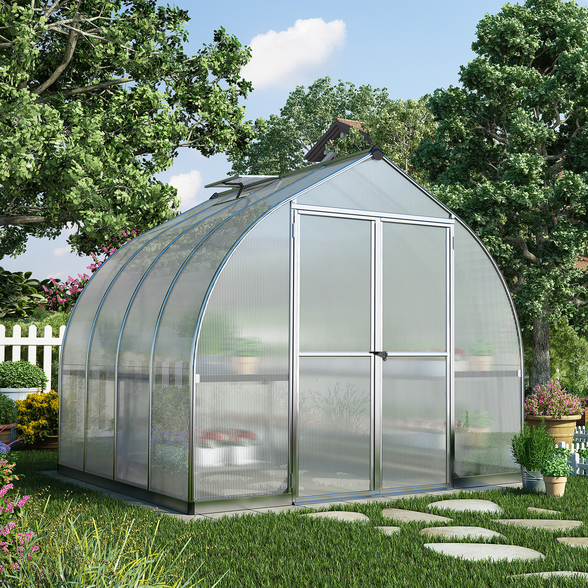 8'x8' Palram Canopia Bella Walk In Silver Aluminium Framed Greenhouse (2.4x2.4m) online kaufen