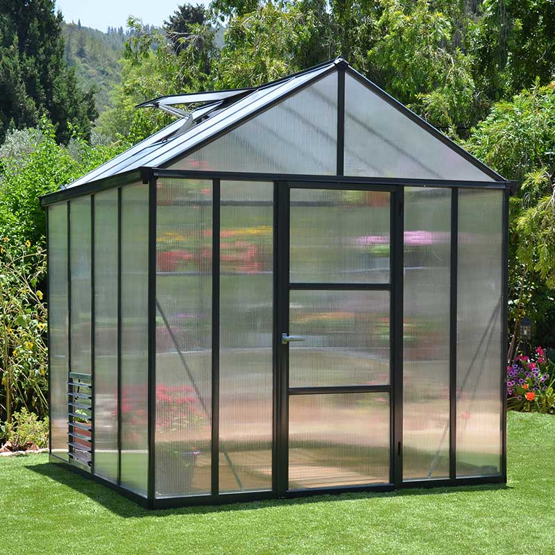 8'x8' Palram Canopia Glory Grey Walk In Polycarbonate Greenhouse (2.4x2.4m) online kaufen