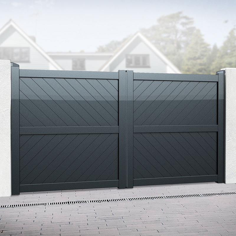 Barnstaple Premium Metal Driveway Double Gates - Grey online kaufen