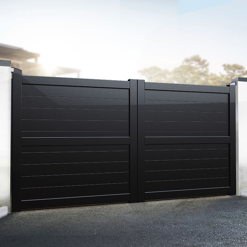 Exeter Premium Metal Driveway Double Gates - Black online kaufen