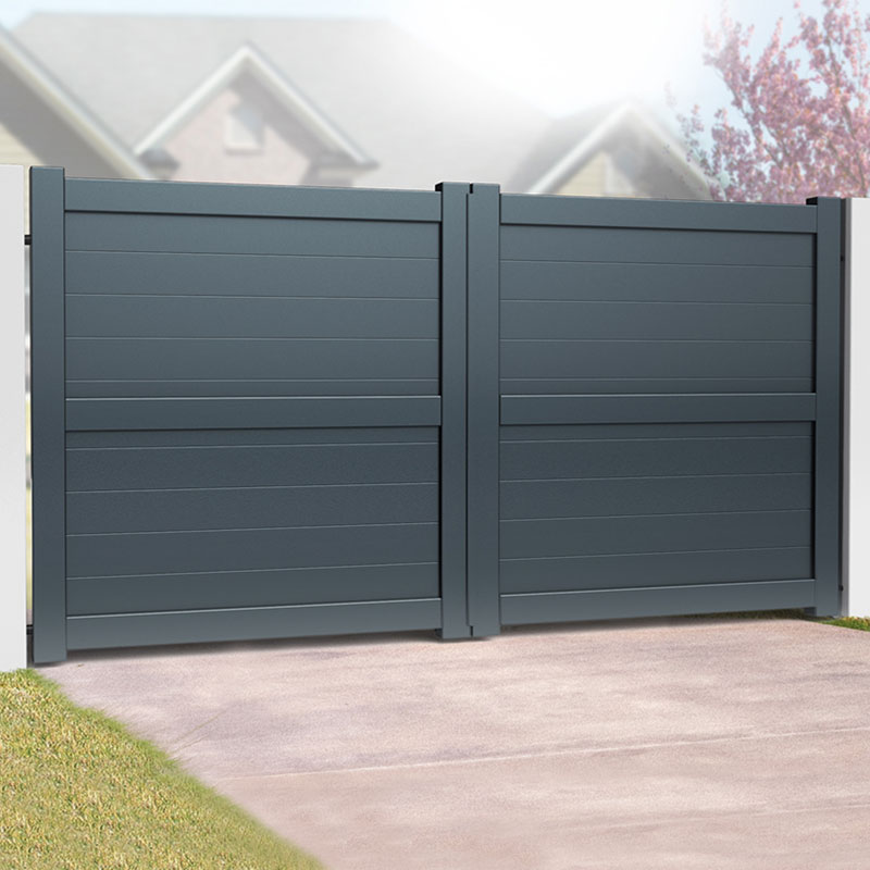 Exeter Premium Metal Driveway Double Gates - Grey online kaufen