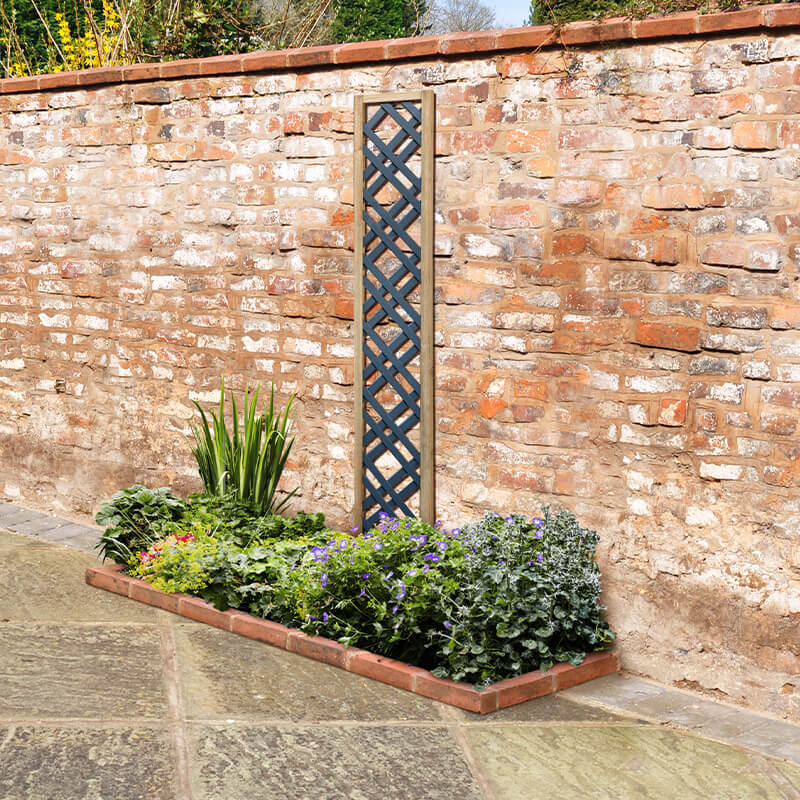 Forest 5'11 x 1' Grey Painted Wooden Diamond Lattice Panel (1.8m x 0.3m) online kaufen