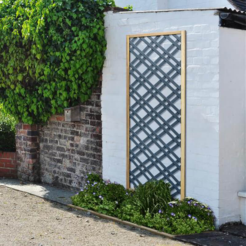 Forest 5'11 x 2' Grey Painted Wooden Diamond Lattice Panel (1.8m x 0.6m) online kaufen