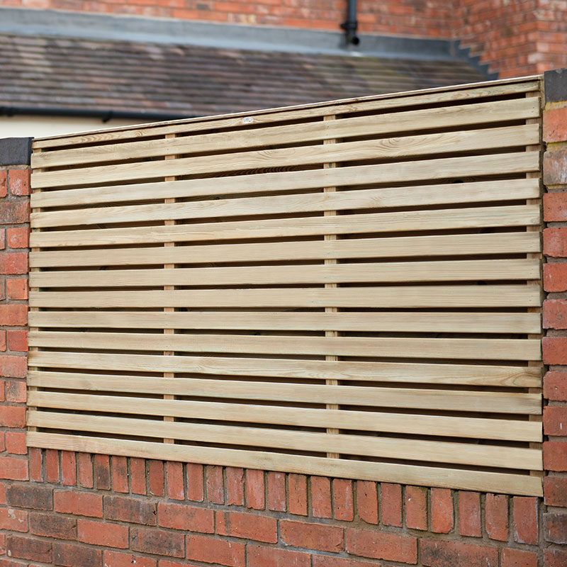 Forest 6' x 3' Pressure Treated Contemporary Double Slatted Fence Panel (1.8m x 0.91m) online kaufen