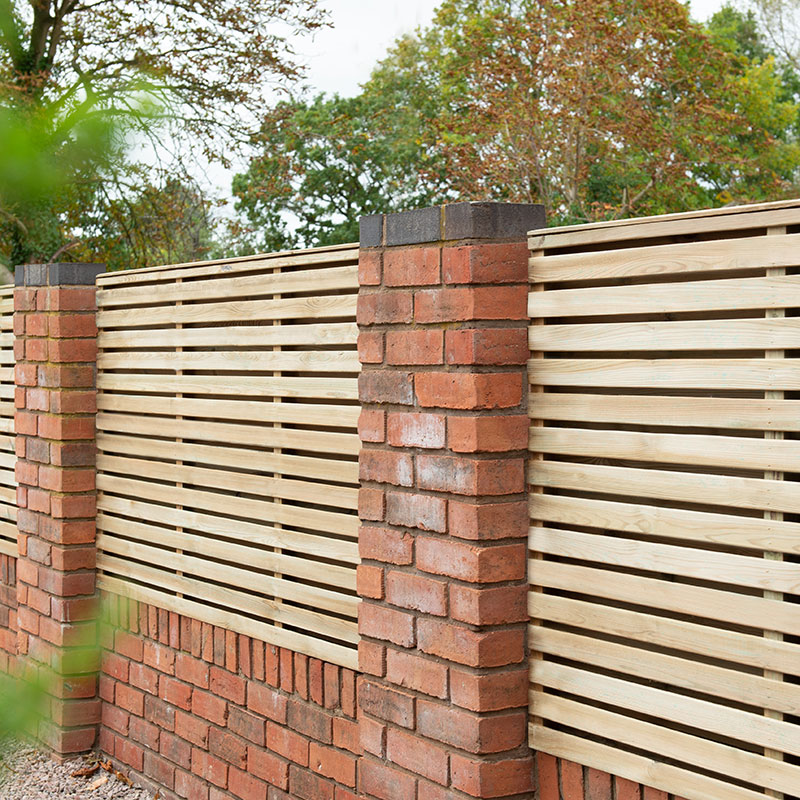 Forest 6' x 4' Pressure Treated Contemporary Double Slatted Fence Panel (1.8m x 1.21m) online kaufen